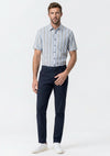 Casa Moda Vertical Stripe Linen Blend Shirt, Blue Multi