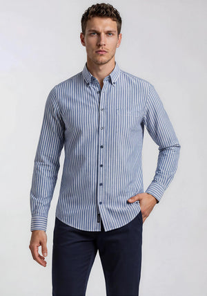 Casa Moda Stripe Shirt, Navy & Green