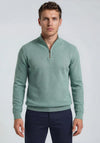 Casa Moda Textured Knit Quarter Zip Sweatshirt, Green