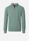 Casa Moda Textured Knit Quarter Zip Sweatshirt, Green
