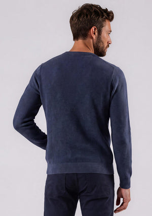 Casa Moda Textured Knit Sweater, Dark Navy
