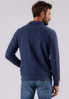 Casa Moda Textured Knit Quarter Zip Sweatshirt, Dark Blue