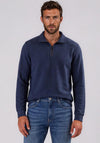 Casa Moda Textured Knit Quarter Zip Sweatshirt, Dark Blue