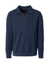 Casa Moda Textured Knit Quarter Zip Sweatshirt, Dark Blue