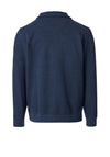 Casa Moda Textured Knit Quarter Zip Sweatshirt, Dark Blue