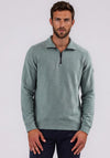 Casa Moda Textured Knit Quarter Zip Sweatshirt, Green