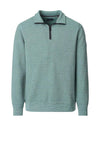 Casa Moda Textured Knit Quarter Zip Sweatshirt, Green