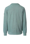 Casa Moda Textured Knit Quarter Zip Sweatshirt, Green