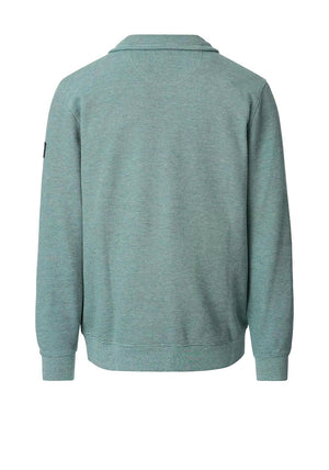 Casa Moda Textured Knit Quarter Zip Sweatshirt, Green