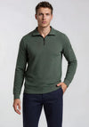 Casa Moda Textured Knit Quarter Zip Sweatshirt, Forest Green
