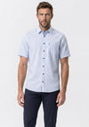 Casa Moda Thin Stripe Linen Blend Shirt, Blue