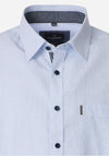 Casa Moda Thin Stripe Linen Blend Shirt, Blue