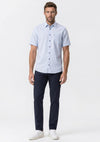 Casa Moda Thin Stripe Linen Blend Shirt, Blue