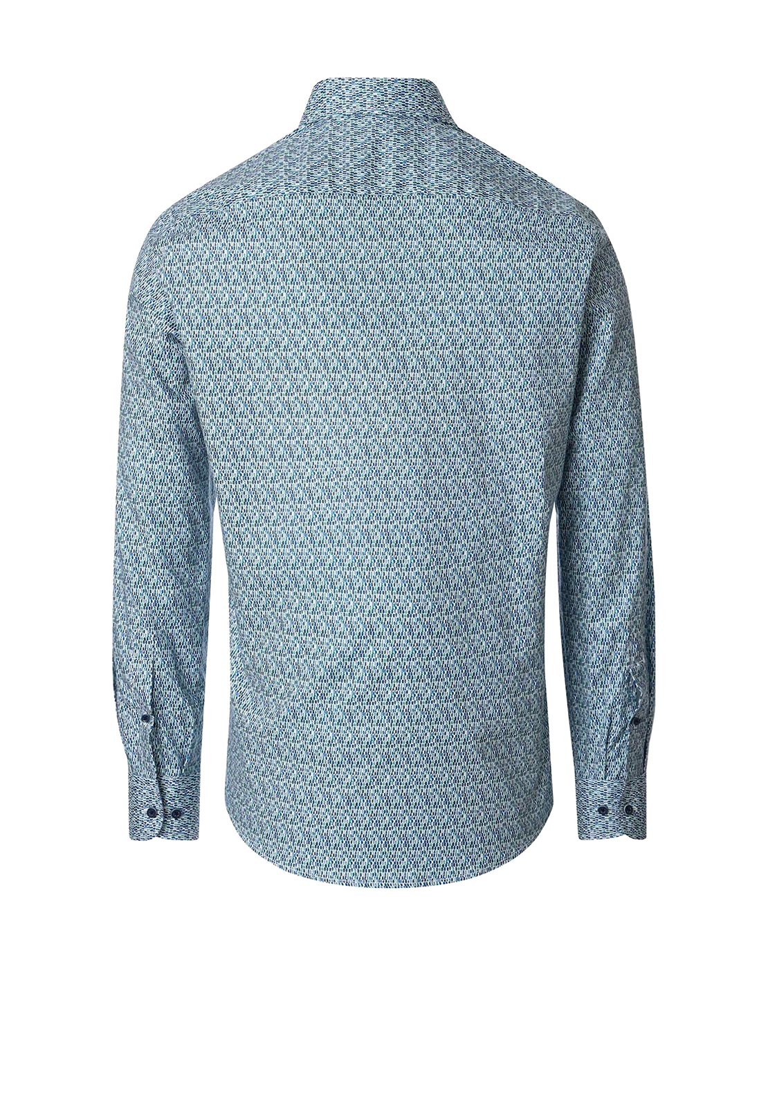 Casa Moda Twill Cotton Print Shirt, Blue Multi