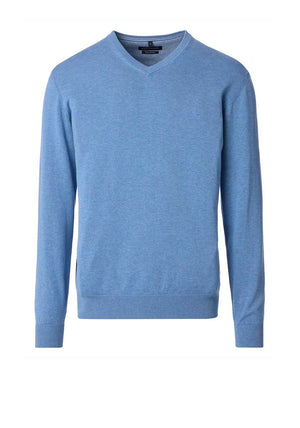 Casa Moda V Neck Sweater, Blue Lizard
