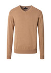 Casa Moda Pima Cotton V-Neck Sweater, Sand Beige