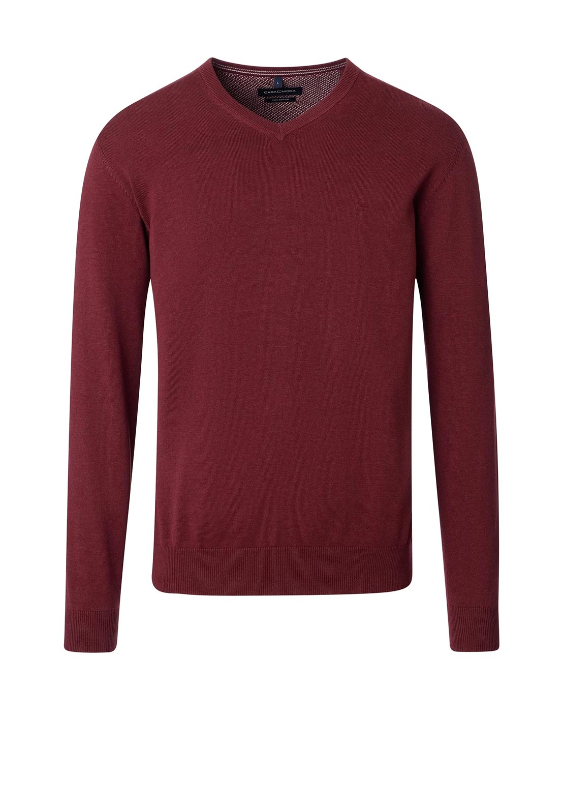 Casa Moda Pima Cotton V-Neck Sweater, Wine