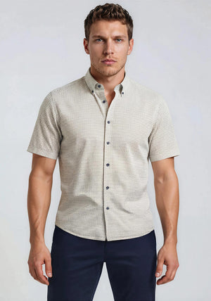 Casa Moda Woven Print Short Sleeve Shirt, Yellow Multi