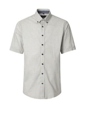 Casa Moda Woven Print Short Sleeve Shirt, Yellow Multi