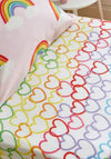 Catherine Lansfield Soft Rainbow Hearts Fleece Fitted Sheet