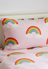 Catherine Lansfield Rainbow Hearts Fleece Duvet Set, Pink