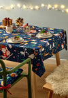 Catherine Lansfield Santa’s Christmas Wonderland Easy Wipe Tablecloth, Navy