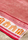 BEACH HUTS CORAL  BEACH TOWEL