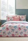 Catherine Lansfield Christmas Bows & Bells Reversible Duvet Cover Set, Pink