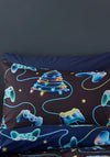 Catherine Lansfield Christmas Gamer So Soft Reversible Duvet Cover Set, Navy