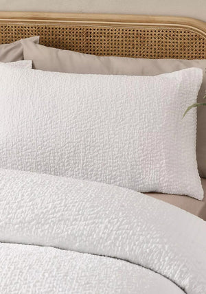Catherine Lansfield Crinkle Texture Duvet Cover Set, White