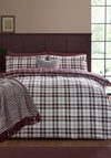 Catherine Lansfield Kelso Check Reversible Duvet Cover Set, Wine