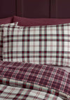 Catherine Lansfield Kelso Check Reversible Duvet Cover Set, Wine