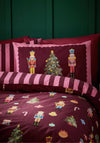 Catherine Lansfield Christmas Nutcracker Reversible Duvet Cover Set, Wine