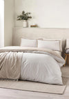 Catherine Lansfield Oxford Pinstripe Reversible Duvet Cover Set, Natural