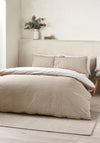 Catherine Lansfield Oxford Pinstripe Reversible Duvet Cover Set, Natural