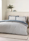 Catherine Lansfield Oxford Pinstripe Reversible Duvet Cover Set, Navy