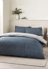 Catherine Lansfield Oxford Pinstripe Reversible Duvet Cover Set, Navy