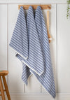 RICE WEAVES STRIPE BLUE BATH TOWEL