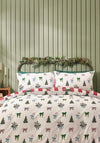 Catherine Lansfield Christmas Stripe Reversible Duvet Cover Set, Red