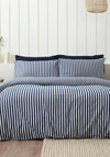 Catherine Lansfield Brushed Cotton Stripe Duvet Cover Set, Navy