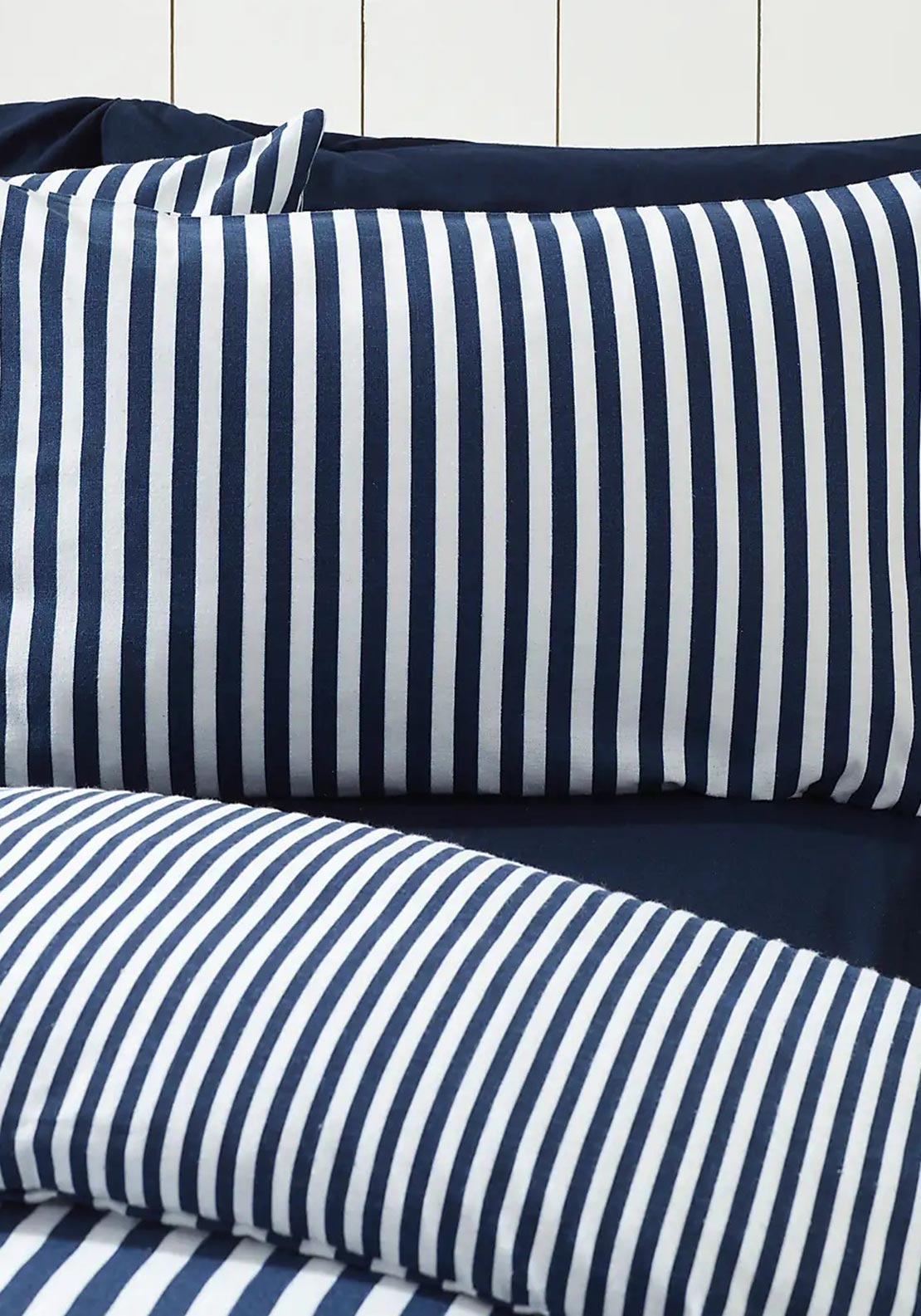 Catherine Lansfield Brushed Cotton Stripe Duvet Cover Set, Navy