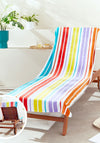 RAINBOW STRIPE LOUNGER BRIGHT SUN LOUGER TOWEL