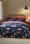 Catherine Lansfield Christmas Ski Village Reversible Duvet Cover Set, Navy