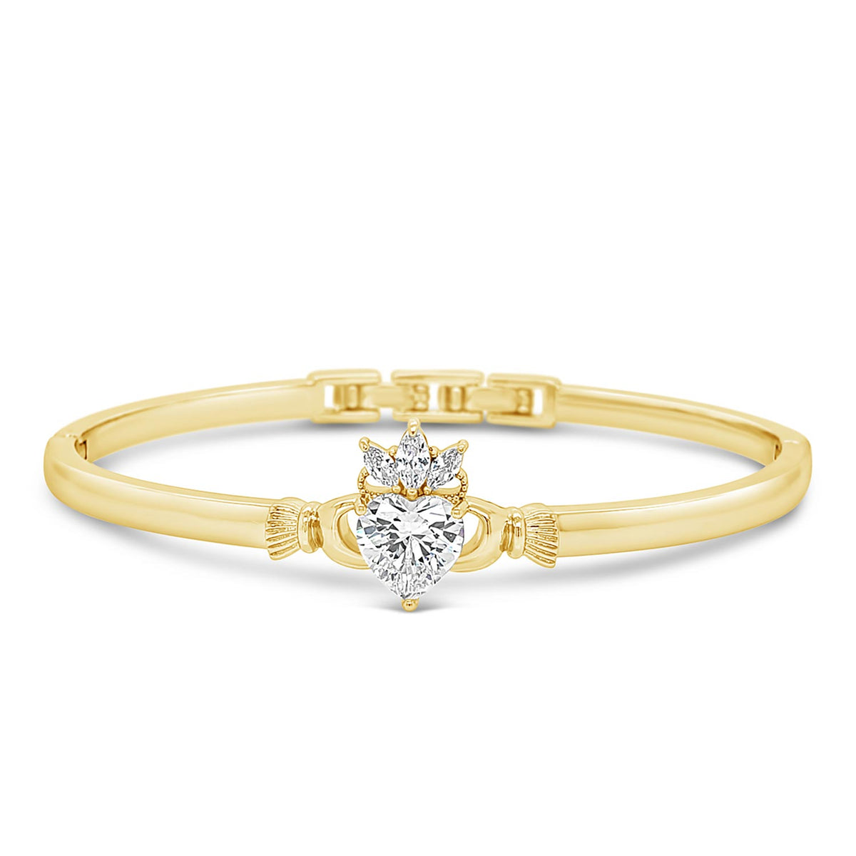 Seala Stone Set Claddagh Bangle, Gold