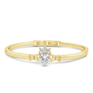 Seala Stone Set Claddagh Bangle, Gold