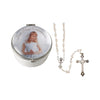 CBC First Communion Pearl Rosary Beads with Porcelain Box