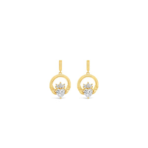 Seala Claddagh Drop Earrings, Gold