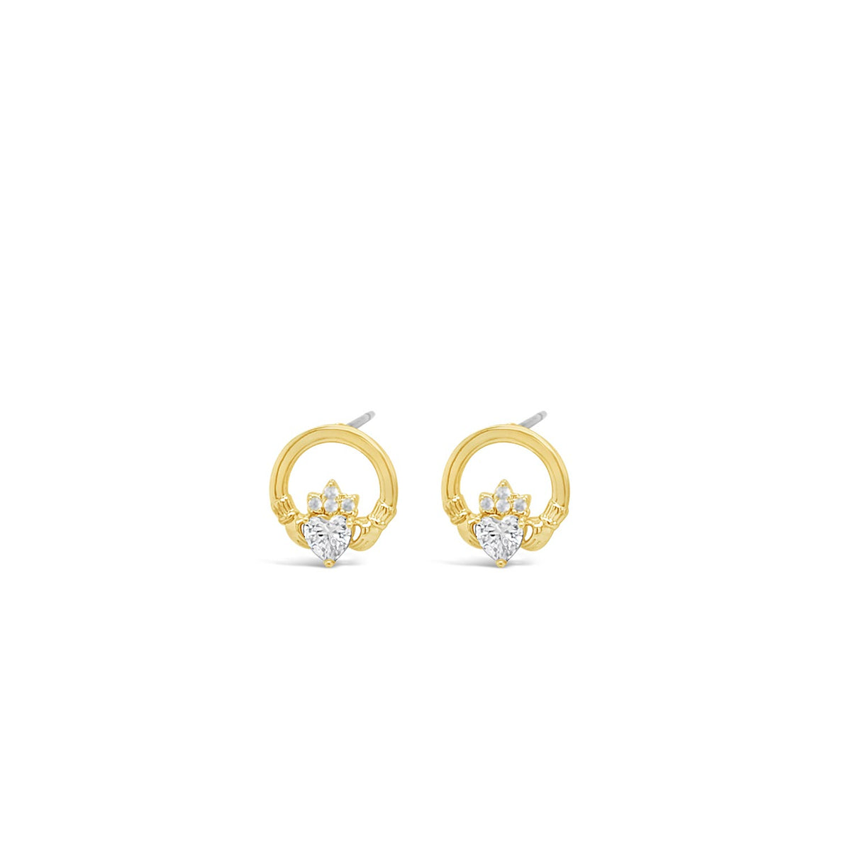 Seala Claddagh Stud Earrings, Gold