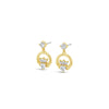 Seala CZ Claddagh Drop Earrings, Gold