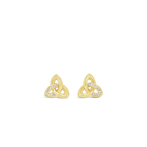 Seala Trinity Knot Stud Earrings, Gold